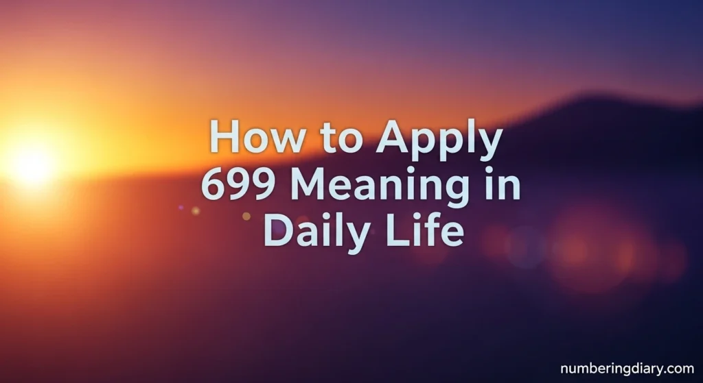 How to Apply 699 Meaning in Daily Life