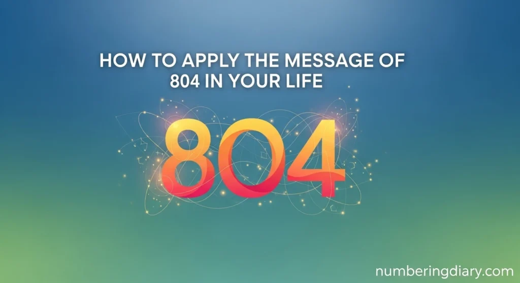 How to Apply the Message of 804 in Your Life