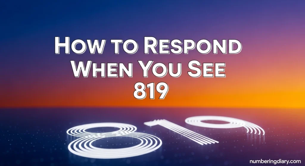 How to Respond When You See 819